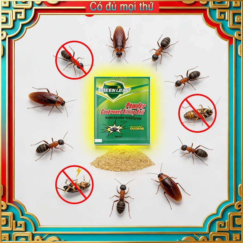 Bột Diệt Kiến Gián TẾT GỐC - Hiệu Quả NHANH, An Toàn Cho Nhà Có Trẻ Em & Vật Nuôi | Túi 50gr