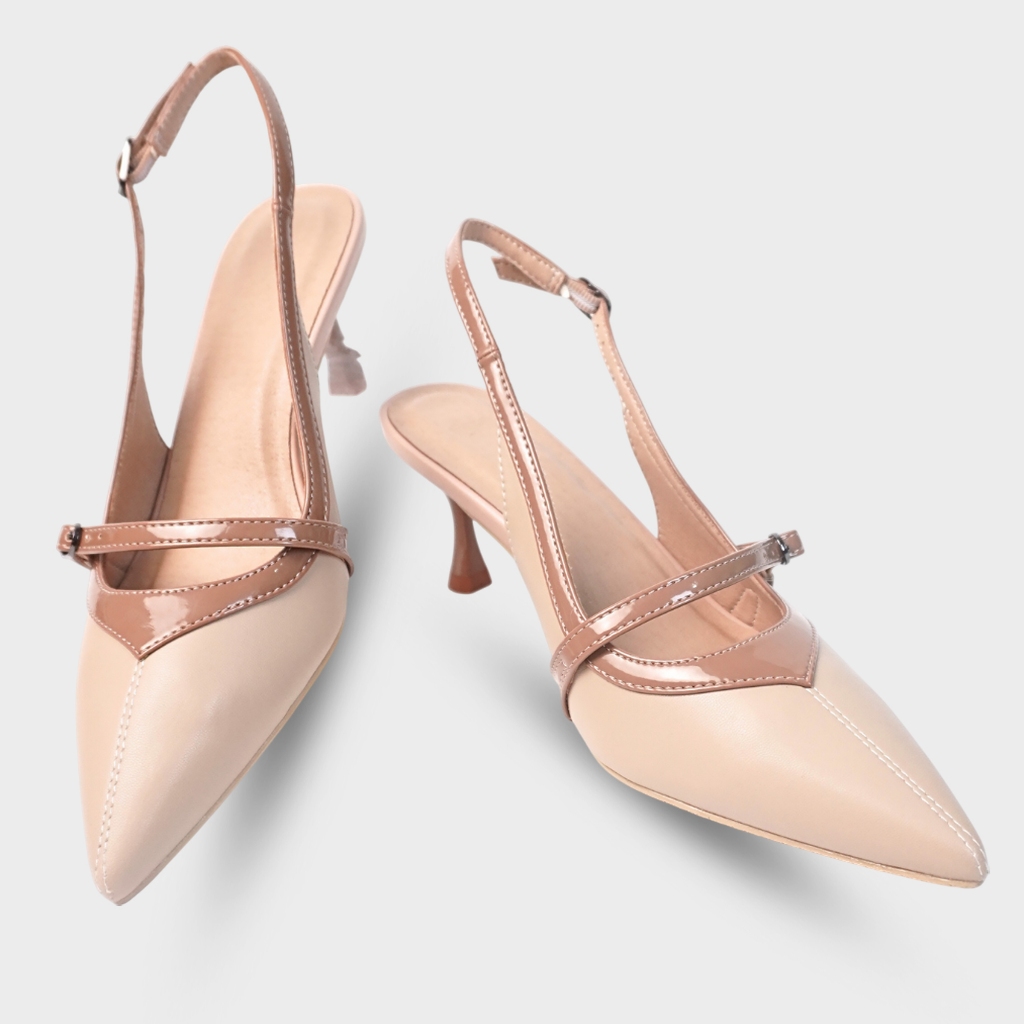 Giày cao gót nữ HG slingback  gót 6cm khóa cài chắc chắn phong cách thanh lịch công sở HG9325