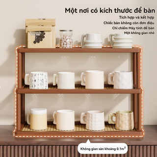 Kệ để bàn nhiều tầng đan bằng mây và tre thích hợp làm giá sách học tập  kệ trưng bày phòng khách