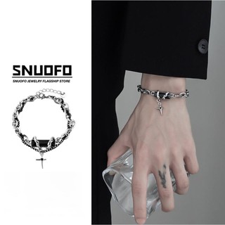 SNUOFO - Vòng tay thép titan dành cho nam phụ kiện sang trọng và tinh tế vòng tay đôi cao cấp dành cho nữ