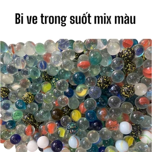 Combo 50 100 200 viên bi ve trong suốt đủ các màu đẹp mắt bi 14mm
