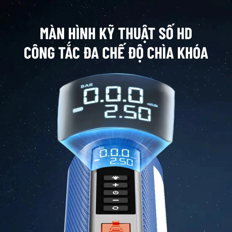 Bơm Lốp Kích Bình ắc Quy Ô Tô 4 Trong 1 Wisezen Có Thể Dùng Làm Pin Sạc Dự Phòng Tích Hợp đèn LED Dễ