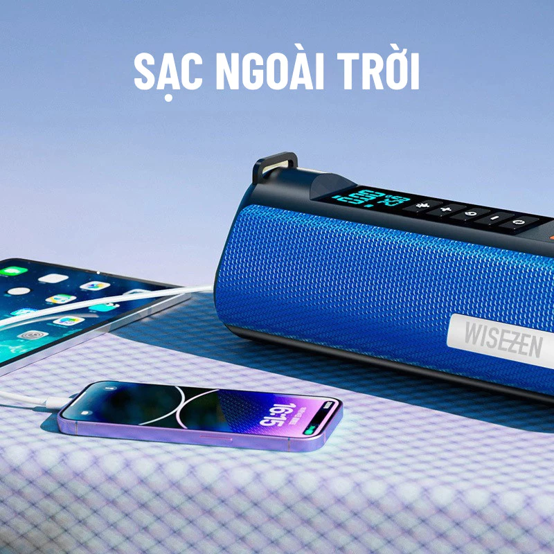 Bơm Lốp Kích Bình ắc Quy Ô Tô 4 Trong 1 Wisezen Có Thể Dùng Làm Pin Sạc Dự Phòng Tích Hợp đèn LED Dễ