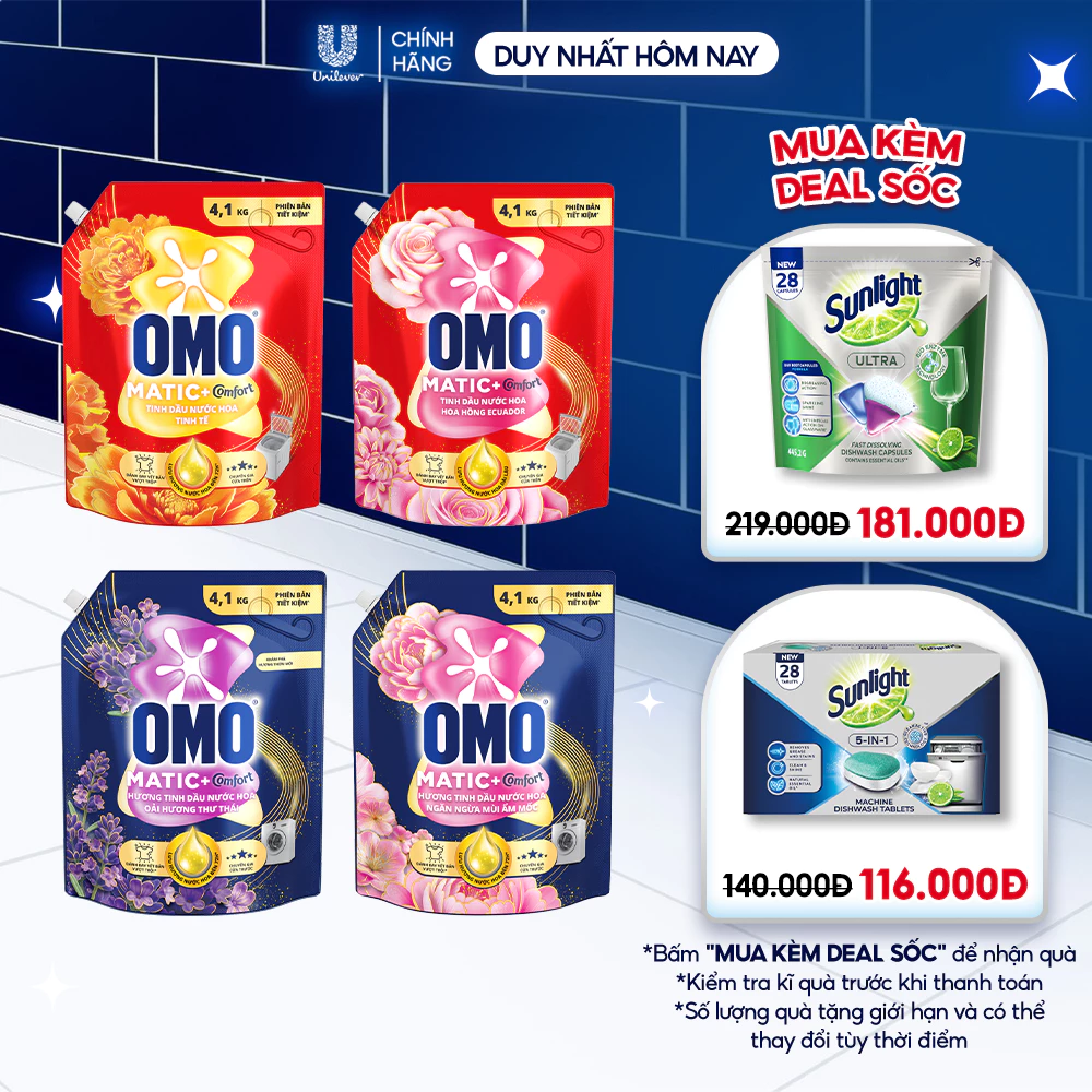 Nước giặt OMO Matic 4.1kg (Túi)