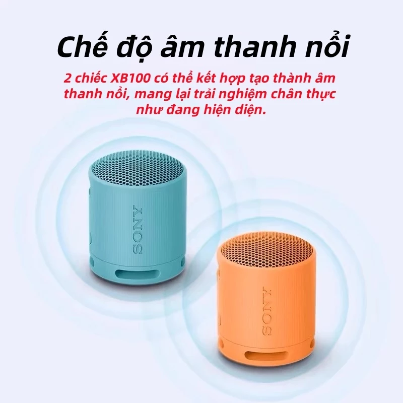 Loa Sony SRS-XB100 (Pin 16h | Công suất 5W | IP67 | Bluetooth 5.3 | Sound Diffusion Processor|ngoài
