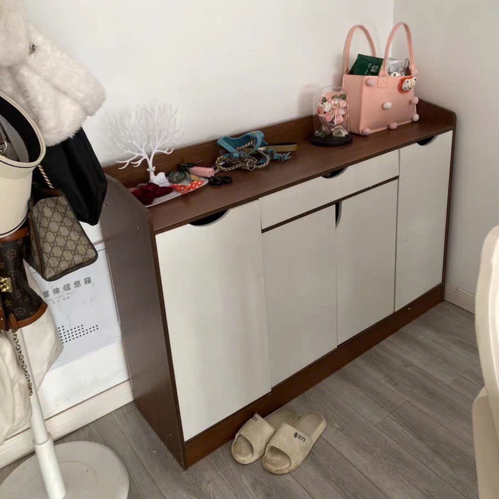 Tủ Giày Gỗ - Kệ Đựng Giày Dép 90 Cánh Khuyết Gỗ MDF Nhập Khẩu, Chống Ẩm Bền Bỉ Để Khách Sạn, Chung Cư, Nhà Ở Rất Đẹp