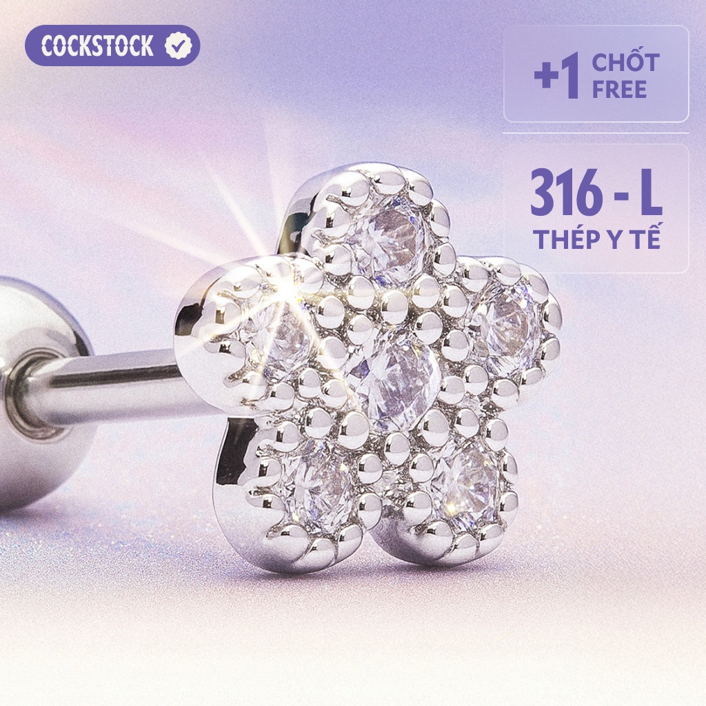 Khuyên tai hoa đá Gorgeous Pansy Flower COCKSTOCK