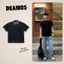 Áo Polo Đen Cổ Kẻ Caro DEAMOS Unisex Chất Liệu TR Air Layer Thêu Nổi Local Brand