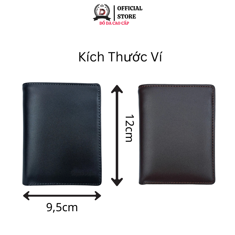 Ví Nam Da Bò Cao Cấp Nhiều Ngăn, Ví Da Nam Dáng Đứng Màu Đen, Nâu Thời Trang Nhỏ Gọn - Classic Leather