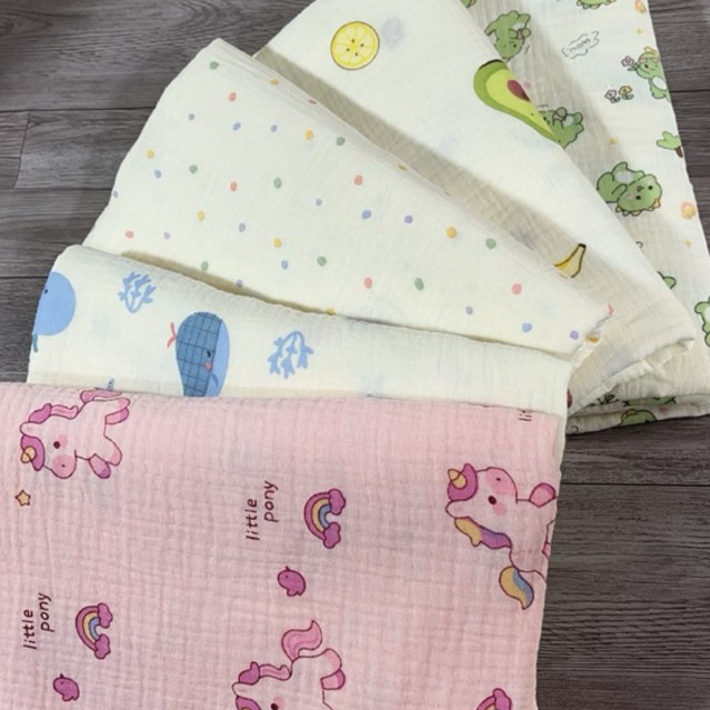 (Mở Bán) Khăn tắm Xô muslin 2lớp kt 70*70 /70* 100 mềm mịn thấm hút nước tốt đa dùng để thay tã  quấn tắm cho bé