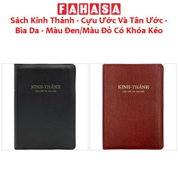 Sách Kinh Thánh - Cựu Ước Và Tân Ước - Bìa Da - Màu Đen/Màu Đỏ Có Khóa Kéo