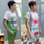 Bộ quần áo nam nữ in 5 mẫu Mới ,set đồ ngắn mùa hè tập GYM Kl1