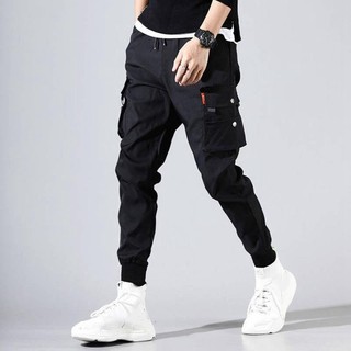 Quần dài jogger túi hộp chất kaki co giãn nhẹ 2 màu đen, xám size từ 50-80kg k1