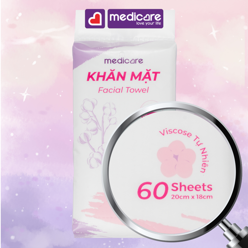 Khăn mặt MEDiCARE gói 60 tờ