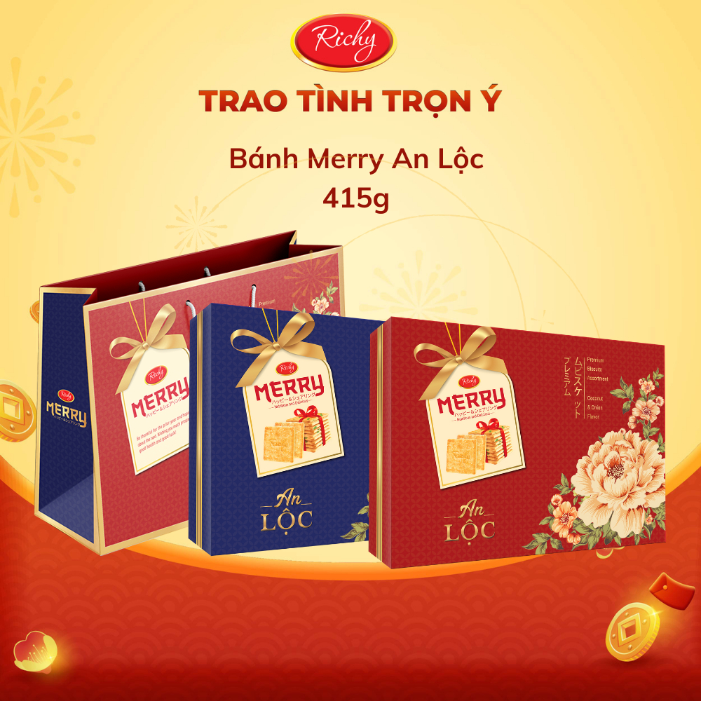 [TẾT 2026] Bánh Quy Merry Richy Hộp An Lộc 415g Phiên Bản Tết 2026 ...