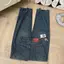 YURI JEANS - (MÃ22) Quần Jean Nữ Ống Suông Thêu Chỉ Đỏ, Phối Tag Đỏ