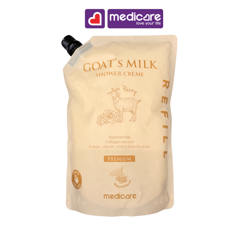 Sữa tắm dê MEDiCARE Premium Peony túi 1 lít