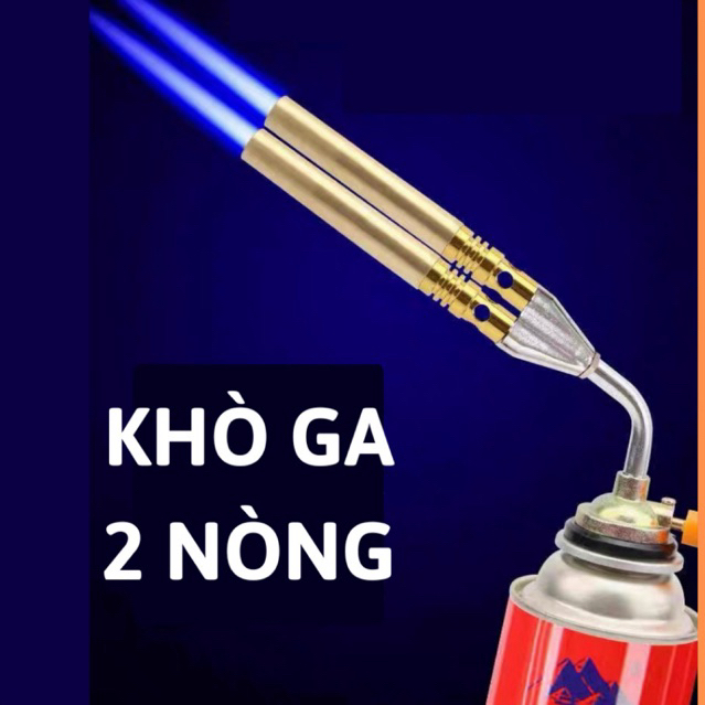 Đèn khò ga mini ống đôi,đầu khò ga 2 nòng,đèn khò gas,đầu khò gas,khò ga cầm tay,khò ga đồng,khò lửa cầm tay,quẹt lửa