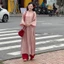 Áo dài lụa nhũ DIỆP TRÂN phối cúc sò dây cách điệu kèm quần lụa Satin AD231