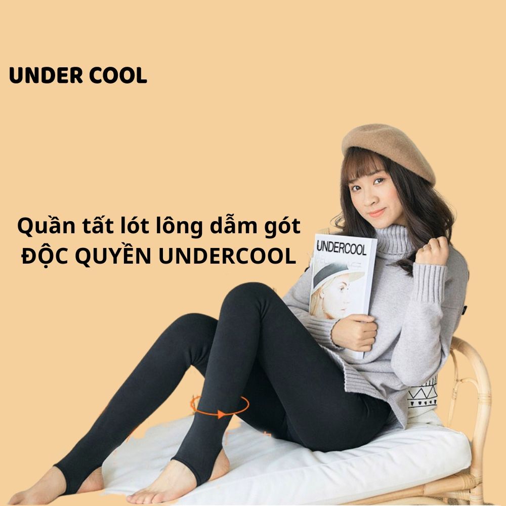 Quần tất giữ nhiệt nữ lót lông UNDERCOOL co dãn siêu ấm mùa đông cực ấm đại hàn màu đen da , Live QT02