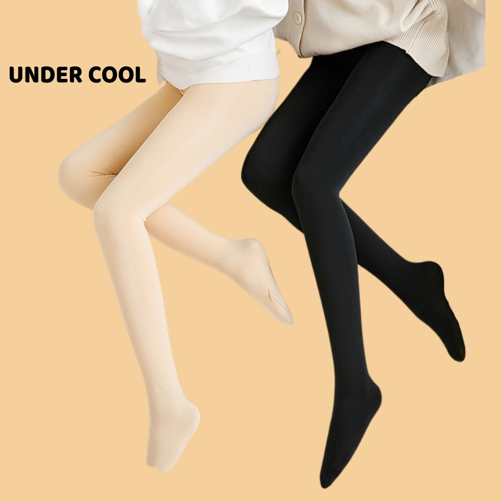 Quần tất giữ nhiệt nữ lót lông UNDERCOOL co dãn siêu ấm mùa đông cực ấm đại hàn màu đen da , Live QT02