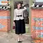 Đầm thiết kế BEMINE cổ trụ dáng peplum tay dài dáng chữ A phù hợp đi làm-B202