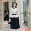Đầm thiết kế BEMINE cổ trụ dáng peplum tay dài dáng chữ A phù hợp đi làm-B202