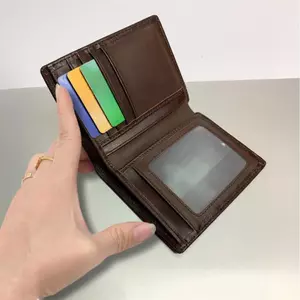 Ví Nam Da Bò Thật Cao Cấp Dáng Đứng Kích Thước 9.5x12cm Nhiều Ngăn Đựng Card Và Giấy Tờ CCCD