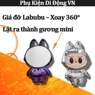 Giá đỡ điện thoại Labubu 360° xoay kèm gương mini HD dùng cho iPhone Samsung OPPO Xiaomi Huawei Vivo