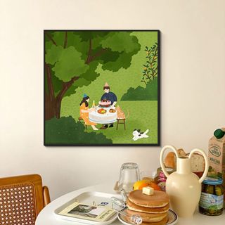 Tranh Canvas Khổ Vuông Treo Tường Hình Vẽ Trừu Tượng  BH211 - Tranh Decor Treo Tường, Trang Trí Quán Cafe, Homestay