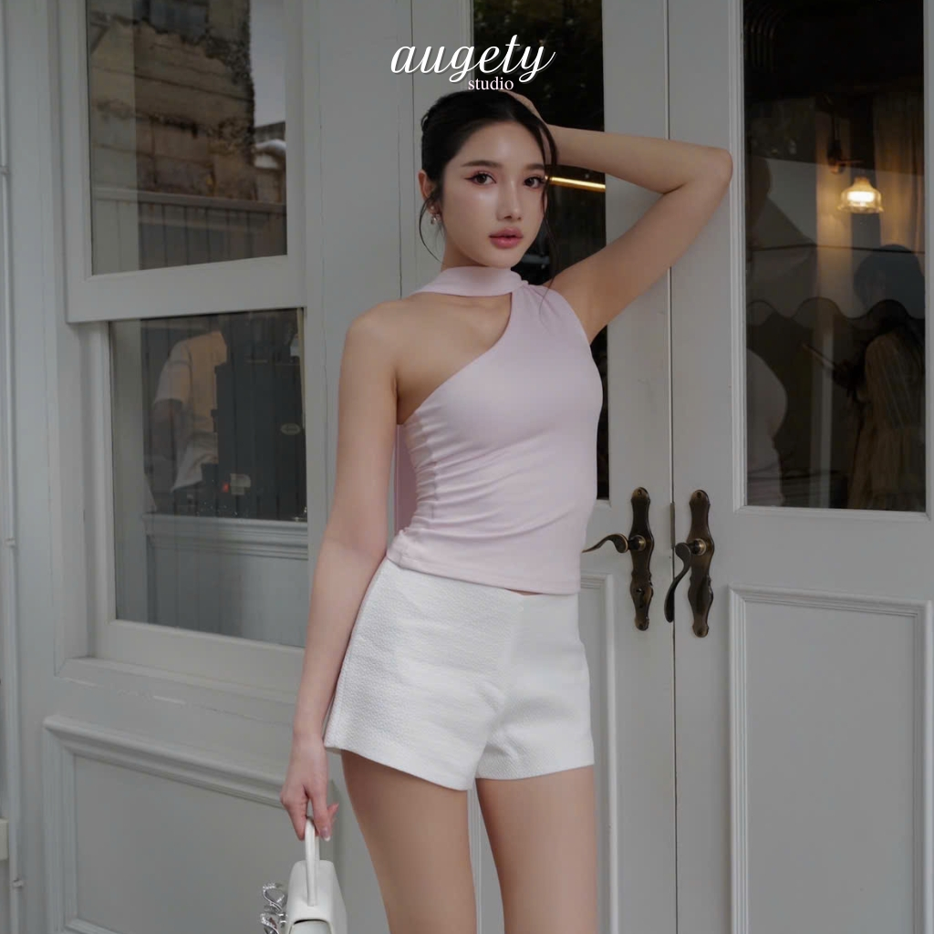 Áo Lệch Vai Dây Choàng Cổ Chiết Eo Vải Thun Cao Cấp Premium Leisure Augety Studio VERA TOP