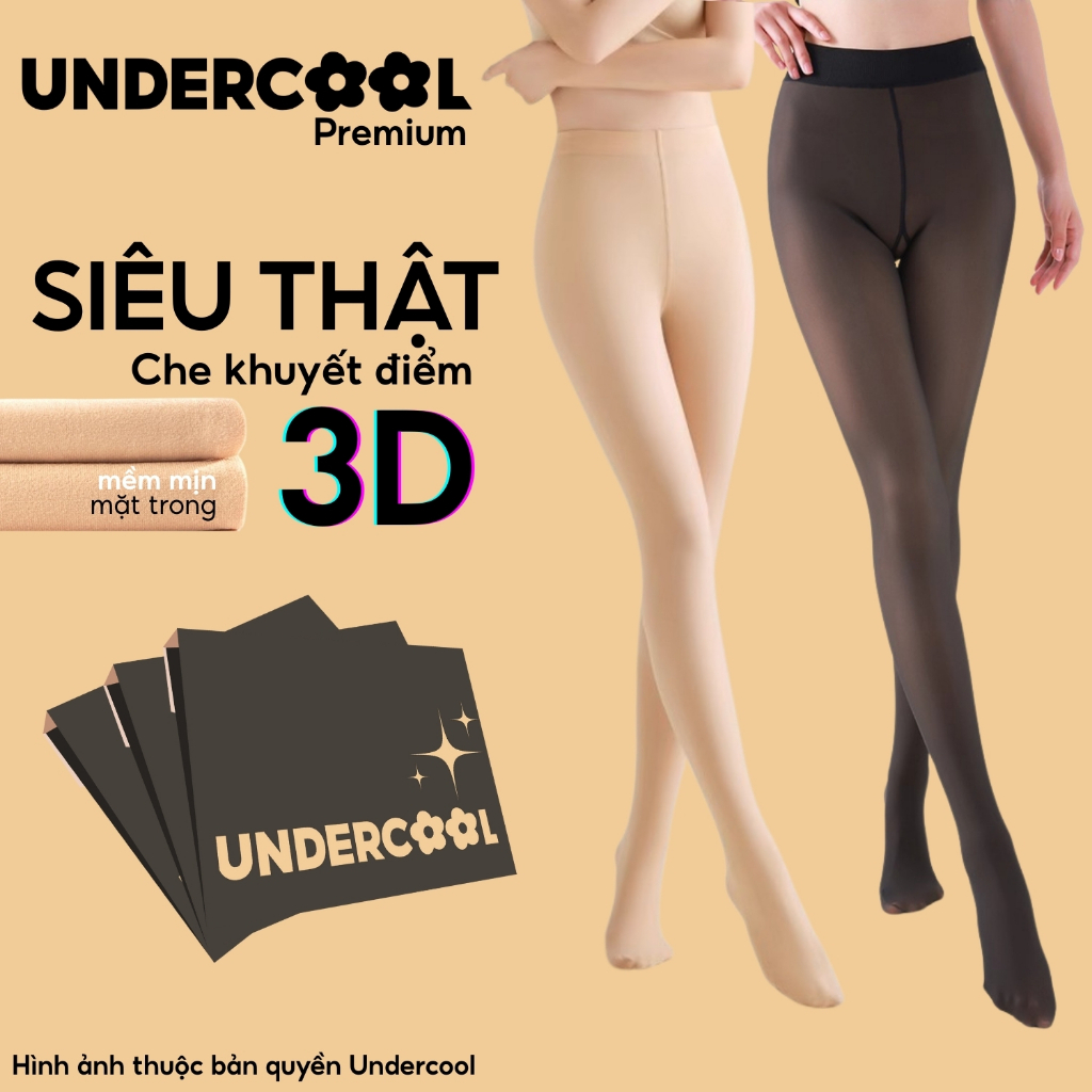 Quần Tất 3D UNDERCOOL QT17 Quần vớ 3D6S Giữ Nhiệt Siêu Thật Che Khuyết Điểm Siêu Dai Nâng Mông, Live QT17