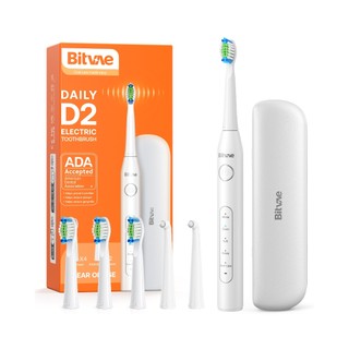 Bàn chải điện Bitvae D2, Thương hiệu USA, Kèm hộp đựng, 3 đầu bàn chải thường + 2 đầu bàn chải chỉnh nha