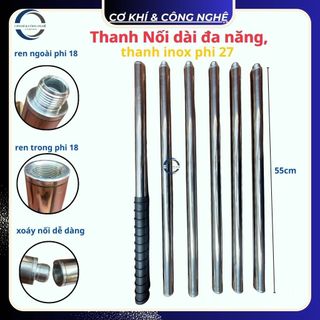 Thanh Nối Dài ( chất liệu inox )- nối dài máy bắn đinh, chổi lau nhà, thanh gạt kính, sử dụng đa năng, làm việc chỗ cao,