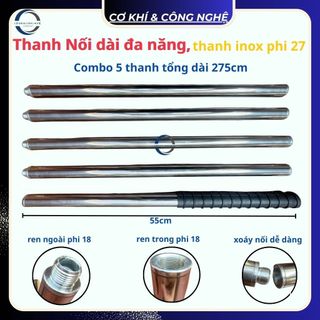 Thanh Nối Dài ( chất liệu inox )- nối dài máy bắn đinh, chổi lau nhà, thanh gạt kính, sử dụng đa năng, làm việc chỗ cao,