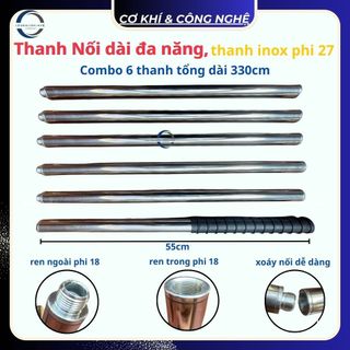 Thanh Nối Dài ( chất liệu inox )- nối dài máy bắn đinh, chổi lau nhà, thanh gạt kính, sử dụng đa năng, làm việc chỗ cao,