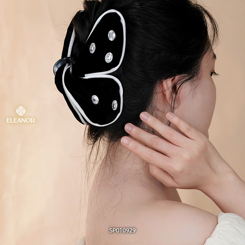 Kẹp tóc nữ càng cua Eleanor Accessories thiết kế hình hồ điệp đính charm đá phụ kiện tóc 10929