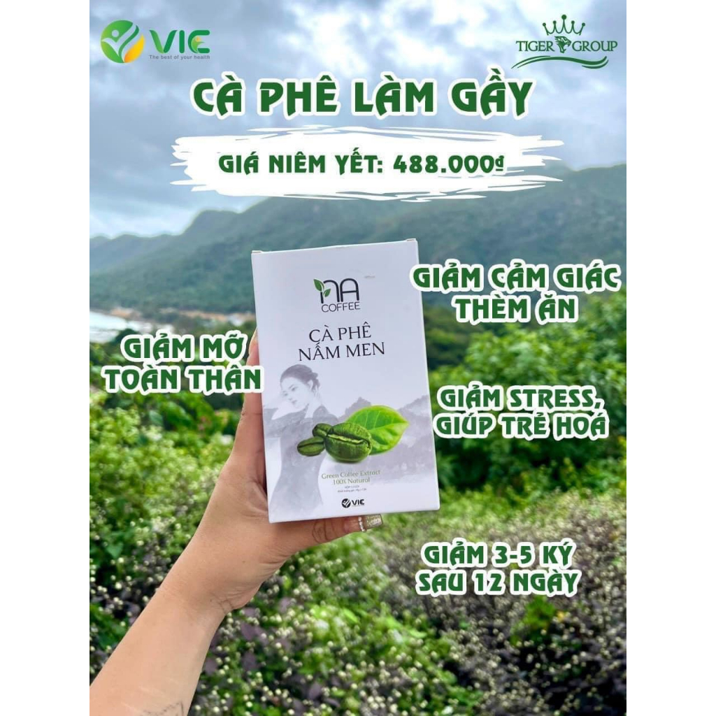 Cà Phê Giảm Cân Nấm Men V.I.C Na Coffee Hỗ Trợ Kiểm Soát Cân Nặng 12 Gói Slimming Garcinia Coffee