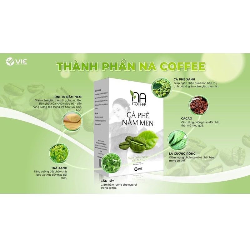 Cà Phê Giảm Cân Nấm Men V.I.C Na Coffee Hỗ Trợ Kiểm Soát Cân Nặng 12 Gói Slimming Garcinia Coffee