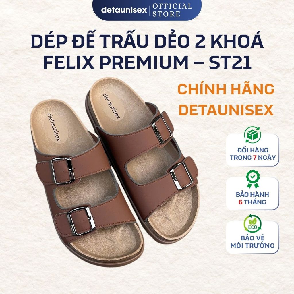 Dép Đế Trấu Dẻo 2 Khoá Felix Premium Thời Trang Chính Hãng Detaunisex – ST21