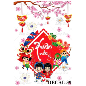 Decal trang trí cửa kính, tường nhà trang trí tết, đa dạng