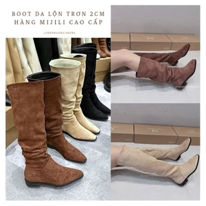 Boot da lộn trơn đi 2 kiểu brand MIJILI hàng cao cấp fullbox