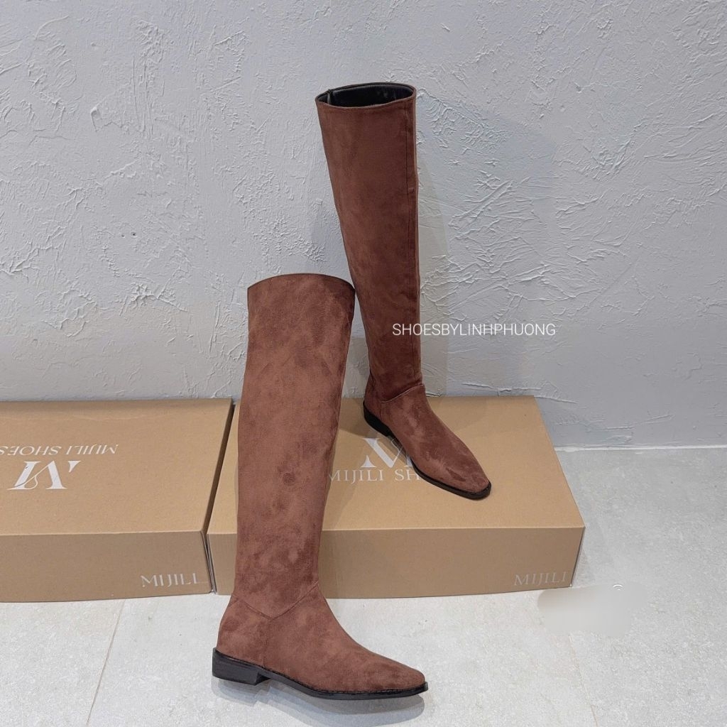 [‼️GIÁ XẢ BỎ MẪU] Boot da lộn trơn đi 2 kiểu brand MIJILI hàng cao cấp fullbox