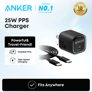 Bộ sạc Anker 25W USB C nhỏ gọn và có thể gập lại hỗ trợ sạc nhanh PPS cho Galaxy S24/Z Fold/Z Flip/Tab A2656
