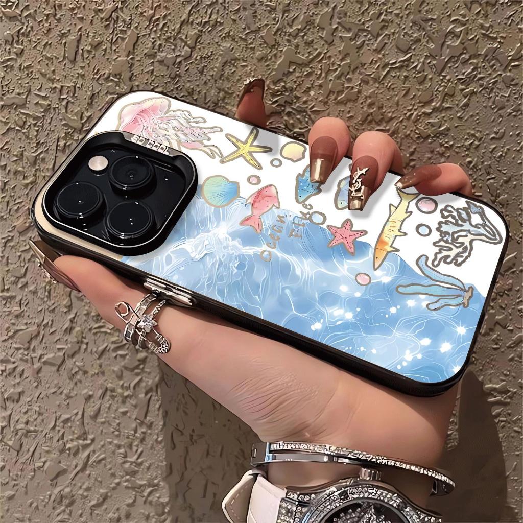 Sinh vật biển nhỏ phù hợp với iphone 17/16/15 chống thấm nước vỏ điện thoại di động 14/13/11 đơn giản