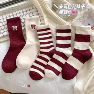 Set 10 đôi tất cổ cao nữ cute nhiều mẫu
