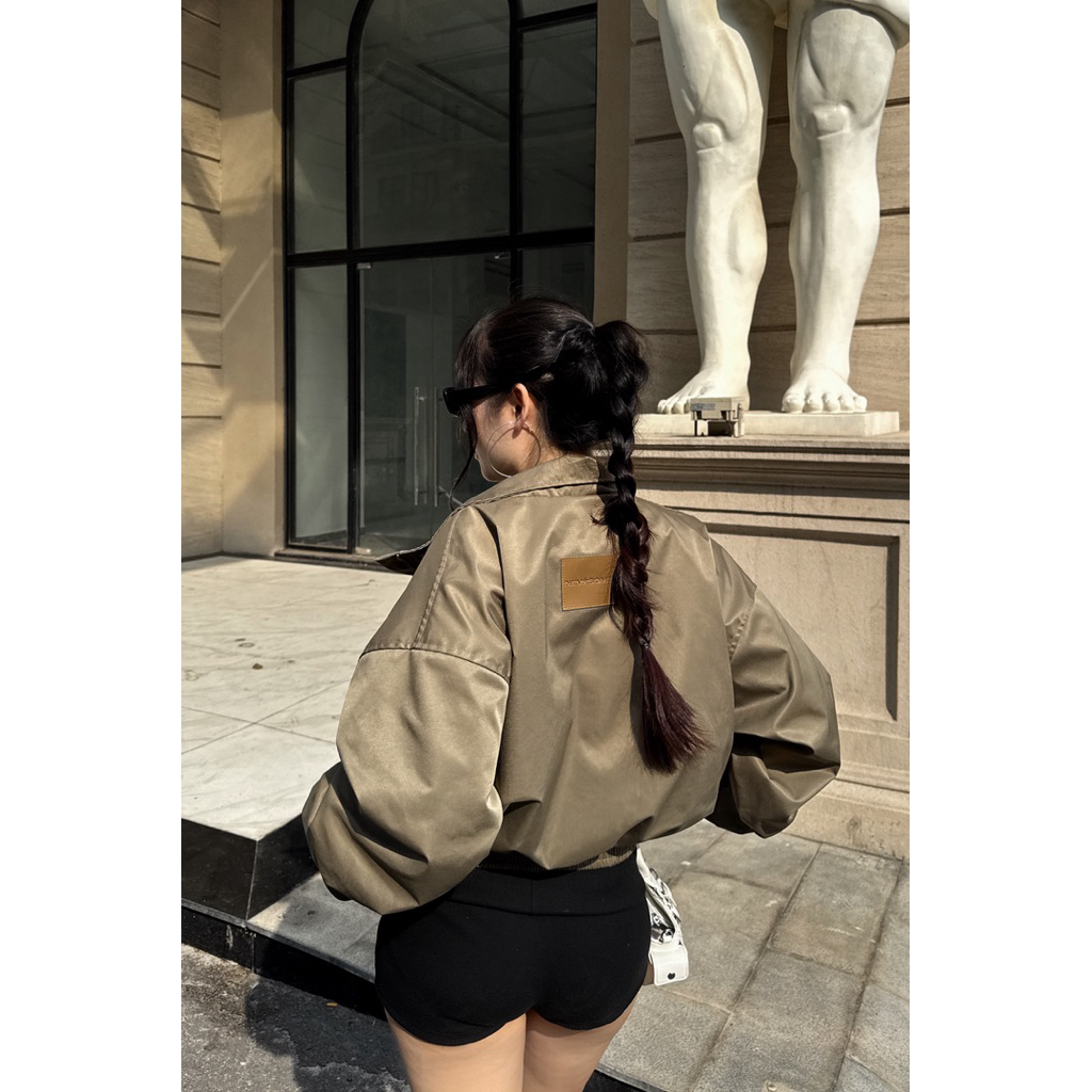 Áo Khoác TagBack Crop Windbreaker Local Brand NEVASOME 4 Màu Vải Gió Dày Dặn  Nữ Womenswear