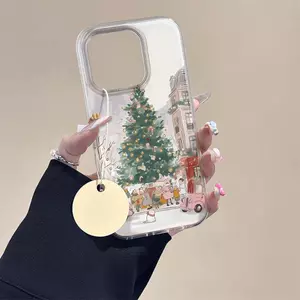 Cây thông giáng sinh tuyết phù hợp với iphone 17/16/15 dễ thương điện thoại trường hợp 14/13/11 đơn giản