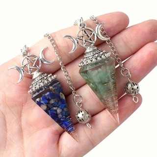Pha lê Reiki.Đá tự nhiên Thạch anh Mã não, Hình nón Thạch anh tím, Charm Mặt dây chuy