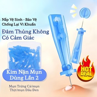 KIM NẶN MỤN VÔ TRÙNG - COMBO 2 HỘP 100 CÂY - KIM LẤY NHÂN MỤN 28G DÙNG 1 LẦN AN TOÀN